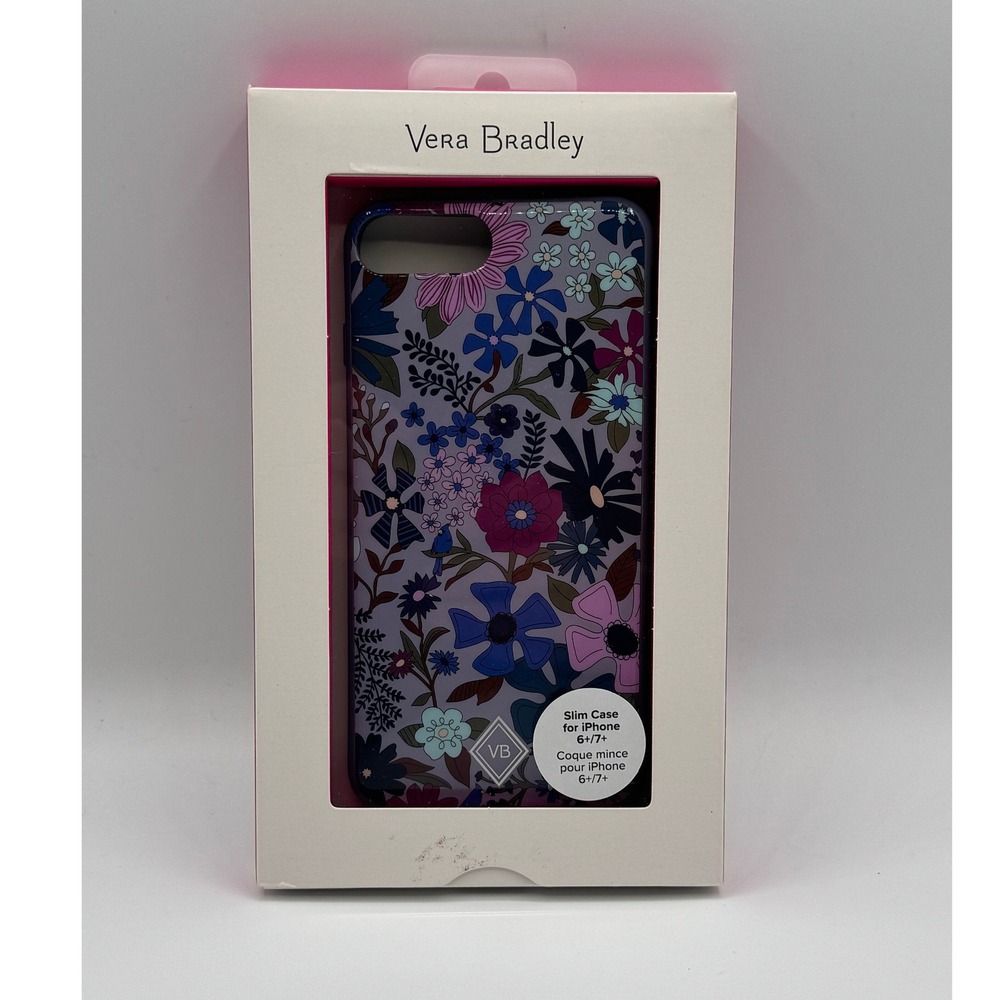 Vera Bradley iPhone 6+/7+ Slim Case Bengal Lily Cool Floral Purple Blue New